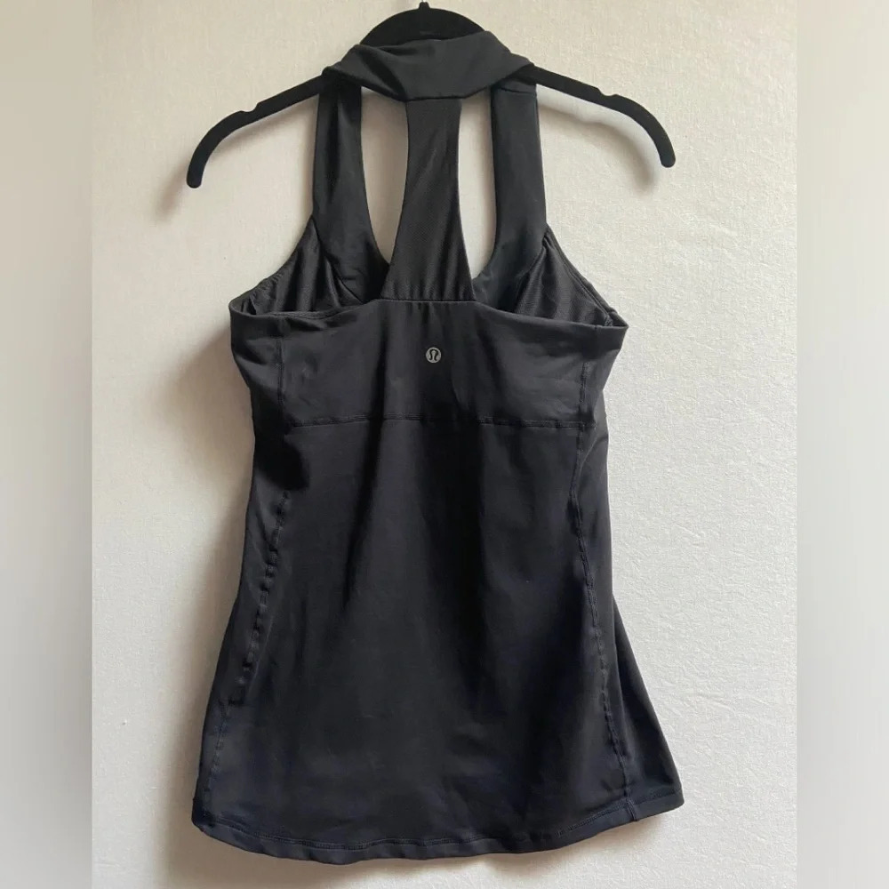 Lululemon Athletica Racerback Workout Tank Top Built-In Bra Black Size S